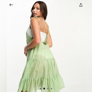 Sheer beach dress in green